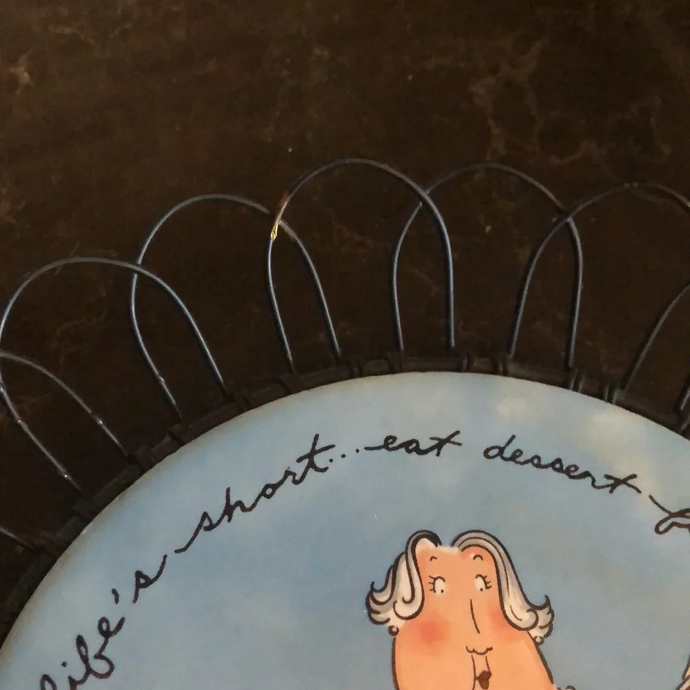 Tracey Flickinger kitchen towel hanger‎ LIFE’S SHORT…EAT DESSERT FIRST